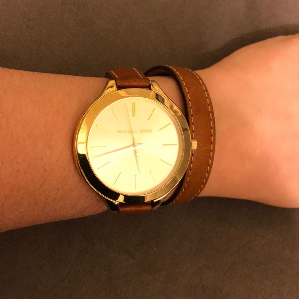 Michael Kors Women’s Real Leather Wrap Watch